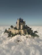 Фотообои Сказочный замок над облаками