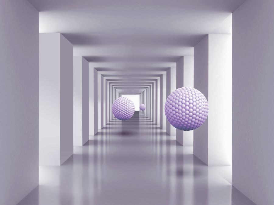 Фотообои 3D тоннель с шарами