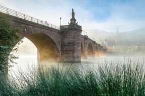Фотообои Старинный мост в тумане
