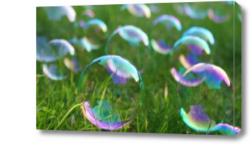 Картина Мыльные пузыри на траве