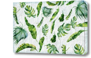 Картина Пальмовые листья на фоне светлой текстуры